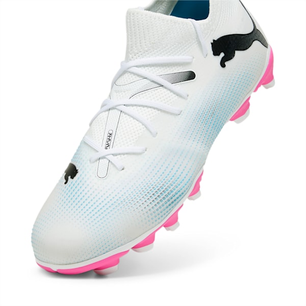 Botines de fútbol juveniles FUTURE 7 MATCH FG/AG, PUMA White-PUMA Black-Poison Pink, large-ARG