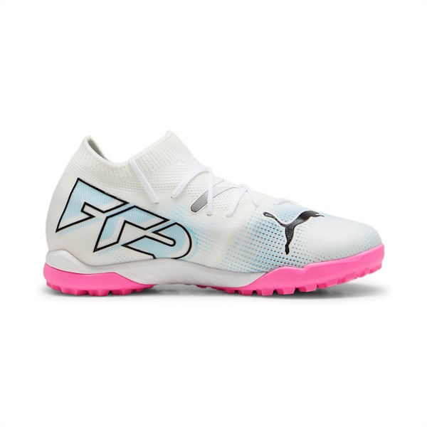 Botines de fútbol juveniles de corte medio FUTURE 7 MATCH NJR FG/AG, PUMA White-PUMA Black-Poison Pink, large-ARG