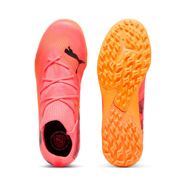 Botines de fútbol juveniles de corte medio FUTURE 7 MATCH NJR FG/AG, Sunset Glow-PUMA Black-Sun Stream, large-ARG