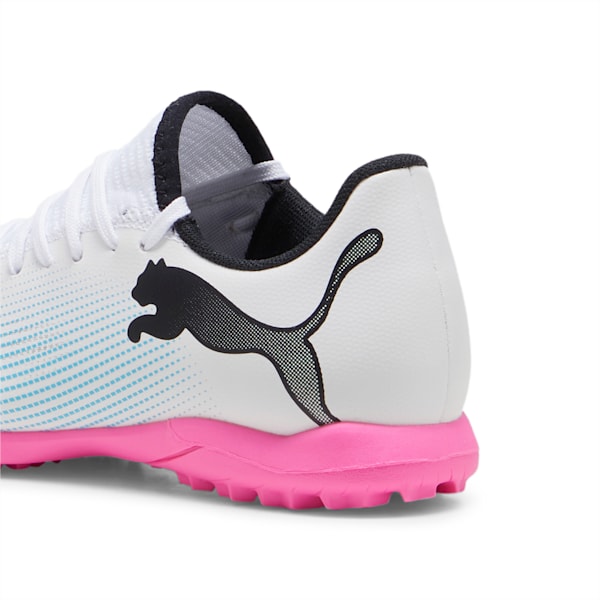 Botines de fútbol juveniles FUTURE 7 PLAY TT, PUMA White-PUMA Black-Poison Pink, large-ARG