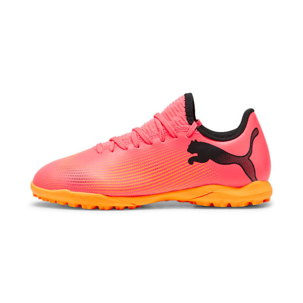 Botines de fútbol juveniles FUTURE 7 PLAY TT, Sunset Glow-PUMA Black-Sun Stream, large-ARG