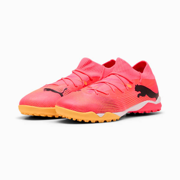 Botines de fútbol FUTURE 7 MATCH TT para mujer, Sun Stream-PUMA Black-Sunset Glow, large-ARG