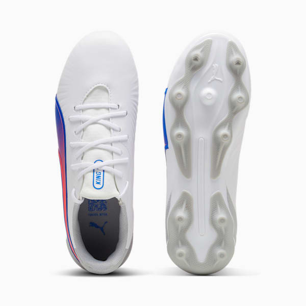 Tacos de futbol KING MATCH FG/AG, PUMA White-Bluemazing-Flat Light Gray, large-MEX