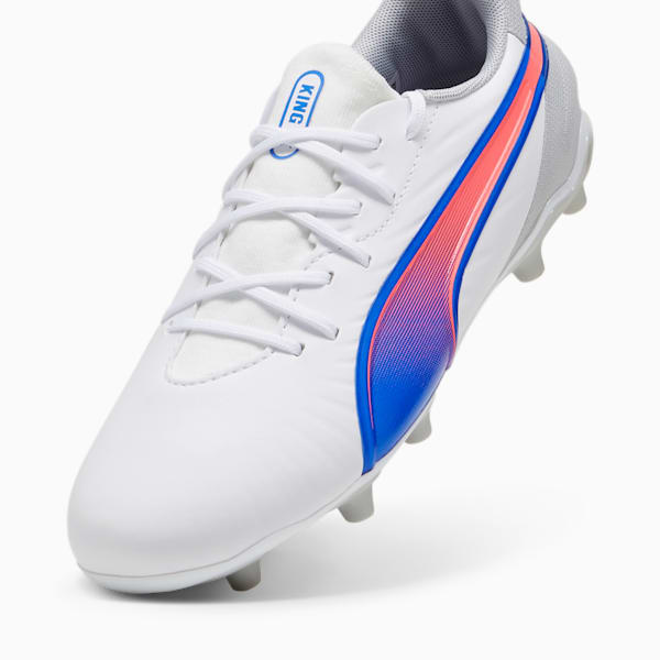 Tacos de futbol KING MATCH FG/AG, PUMA White-Bluemazing-Flat Light Gray, large-MEX