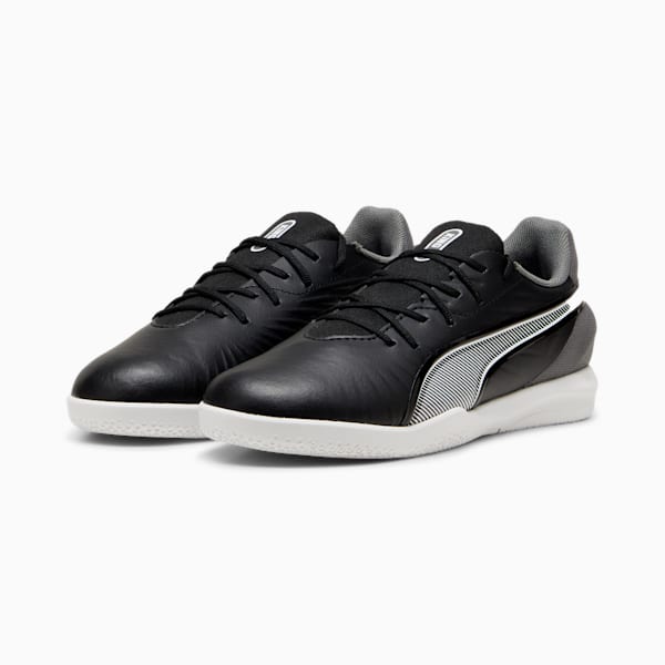 KING MATCH IT Football Boots Youth, PUMA Black-PUMA White-Cool Dark Gray, large-MEX