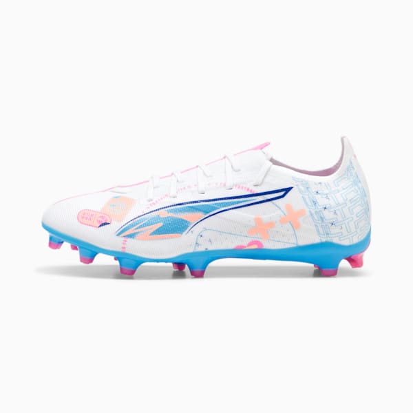 Tacos de futbol ULTRA 5 MATCH FG/AG, PUMA White-Luminous Blue-Poison Pink-Fizzy Melon, large-MEX