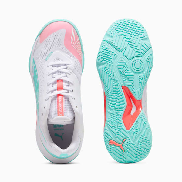Solarstrike III W+ Indoor Sports Shoes Women, PUMA White-Electric Peppermint, large-ZAF