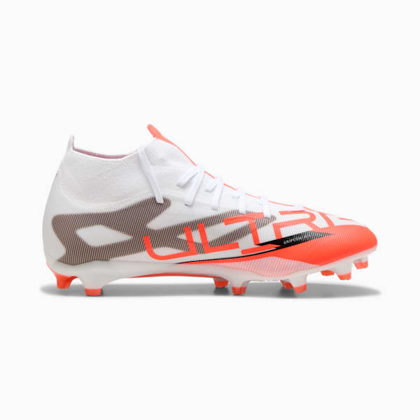 ULTRA 5 MATCH+ FG/AG Football Boots Unisex, PUMA White-PUMA Black-Glowing Red, large-ZAF