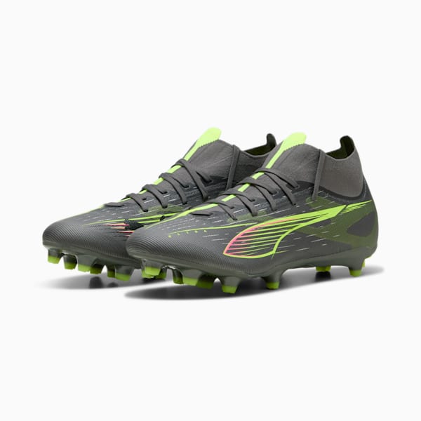 ULTRA 5 MATCH+ FG/AG Football Boots Unisex, Matte Aged Silver-Yellow Alert-Puma Aged Silver, large-ZAF