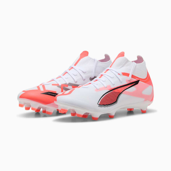 ULTRA 5 MATCH+ FG/AG Football Boots Women, PUMA White-PUMA Black-Glowing Red, large-ZAF