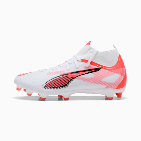 ULTRA 5 MATCH+ FG/AG Football Boots Women, PUMA White-PUMA Black-Glowing Red, large-ZAF