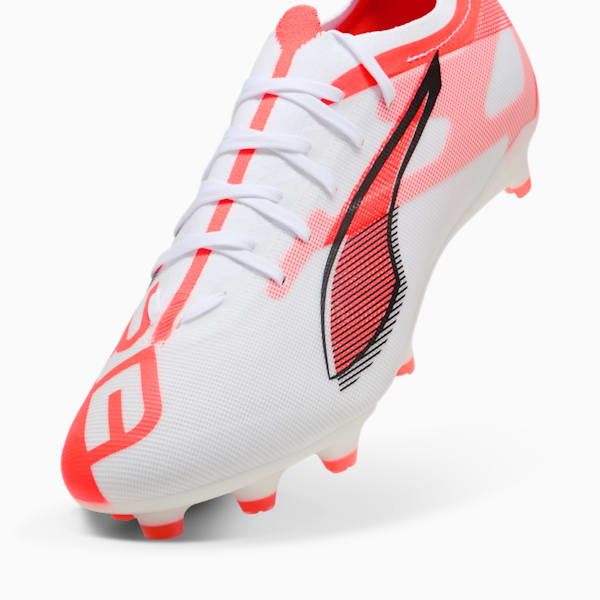 ULTRA 5 MATCH FG/AG Football Boots, PUMA White-PUMA Black-Glowing Red, large-ZAF