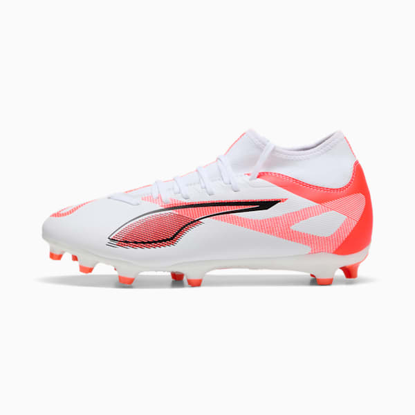 ULTRA 5 PLAY+ FG/AG Football Boots Unisex, PUMA White-PUMA Black-Glowing Red, large-ZAF