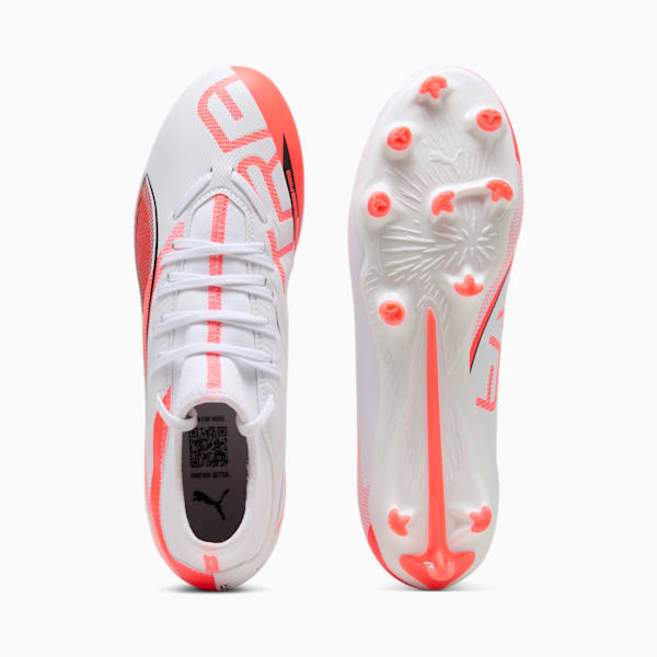 ULTRA 5 PLAY+ FG/AG Football Boots Unisex, PUMA White-PUMA Black-Glowing Red, large-ZAF