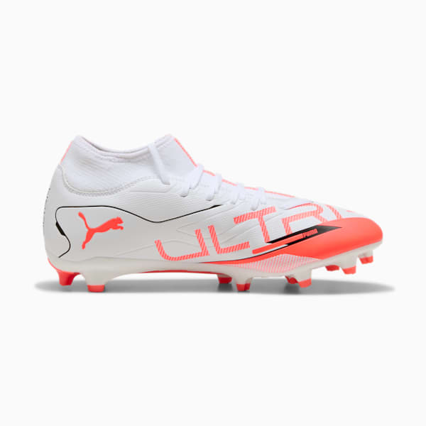 ULTRA 5 PLAY+ FG/AG Football Boots Unisex, PUMA White-PUMA Black-Glowing Red, large-ZAF
