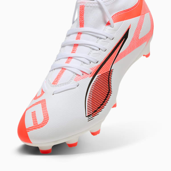 ULTRA 5 PLAY+ FG/AG Football Boots Unisex, PUMA White-PUMA Black-Glowing Red, large-ZAF