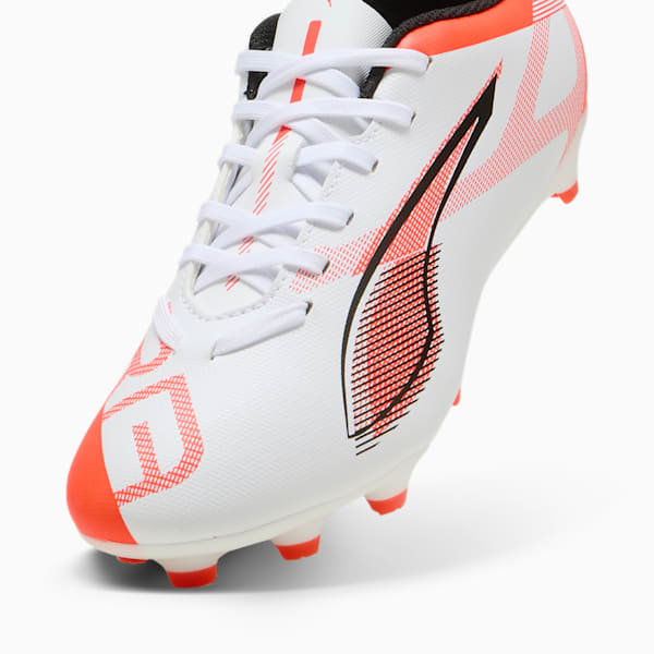 ULTRA 5 PLAY FG/AG Football Boots Youth, PUMA White-PUMA Black-Glowing Red, large-ZAF