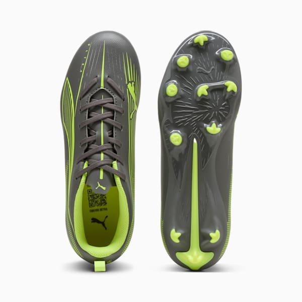 Tacos de fútbol ULTRA 5 PLAY FG/AG para jóvenes, Matte Aged Silver-Yellow Alert-Puma Aged Silver, large-MEX