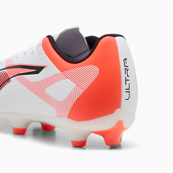 ULTRA 5 PLAY FG/AG Football Boots Women, PUMA White-PUMA Black-Glowing Red, large-ZAF