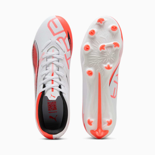 ULTRA 5 PLAY FG/AG Football Boots Women, PUMA White-PUMA Black-Glowing Red, large-ZAF