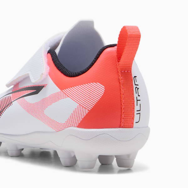 Tacos de fúbtol adolescentes ULTRA 5 PLAY V FG/AG RB, PUMA White-PUMA Black-Glowing Red, large-MEX