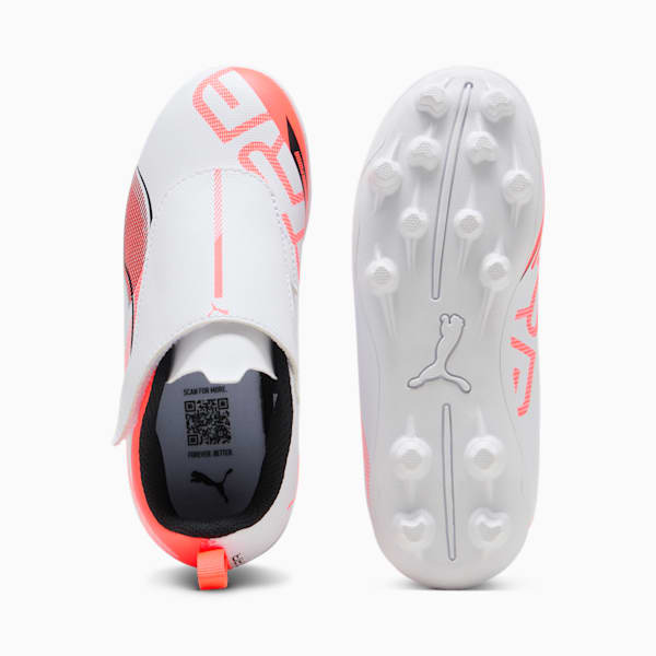 Tacos de fúbtol adolescentes ULTRA 5 PLAY V FG/AG RB, PUMA White-PUMA Black-Glowing Red, large-MEX