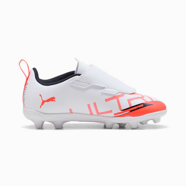 Tacos de fúbtol adolescentes ULTRA 5 PLAY V FG/AG RB, PUMA White-PUMA Black-Glowing Red, large-MEX