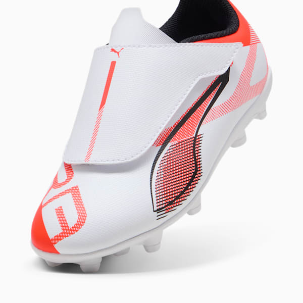 Tacos de fúbtol adolescentes ULTRA 5 PLAY V FG/AG RB, PUMA White-PUMA Black-Glowing Red, large-MEX