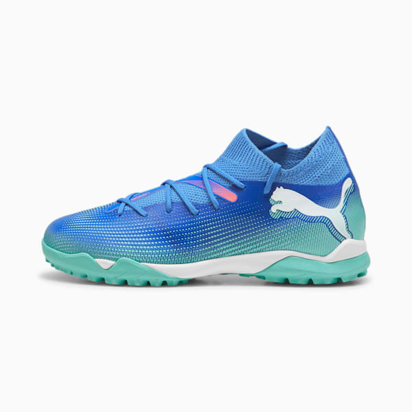 Botines de fútbol FUTURE 7 MATCH TT+Mid Jr ADP, Bluemazing-PUMA White-Electric Peppermint, large-ARG
