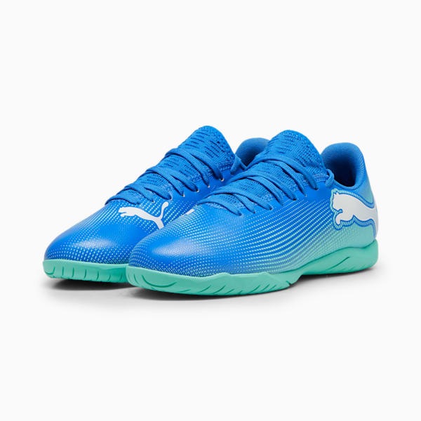 Botines de futsal Future 7 Play IT Jr ADP, Hyperlink Blue-Mint-PUMA White, large-ARG