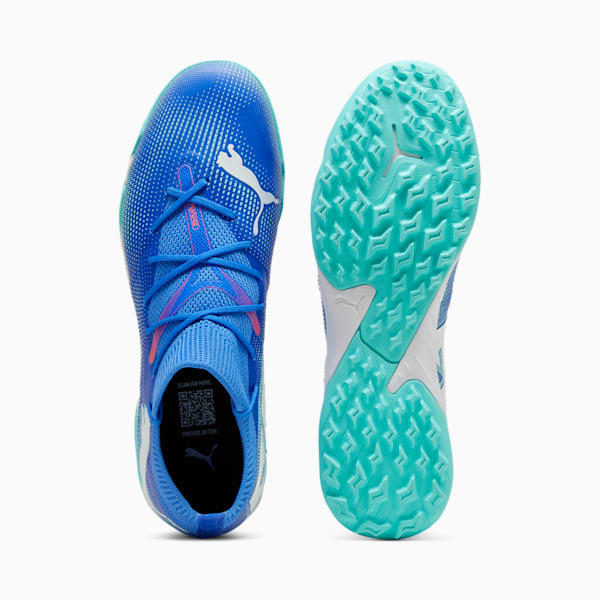 Botines de futsal Future 7 Match TT para mujer, Bluemazing-PUMA White-Electric Peppermint, large-ARG