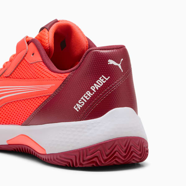 NOVA Court Padel Shoes, Glowing Red-Dark Crimson-PUMA White, large-ZAF