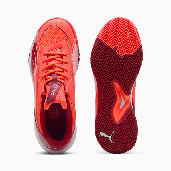 NOVA Court Padel Shoes, Glowing Red-Dark Crimson-PUMA White, large-MEX