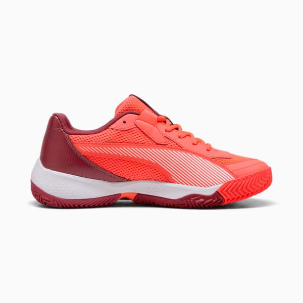 NOVA Court Padel Shoes, Glowing Red-Dark Crimson-PUMA White, large-ZAF