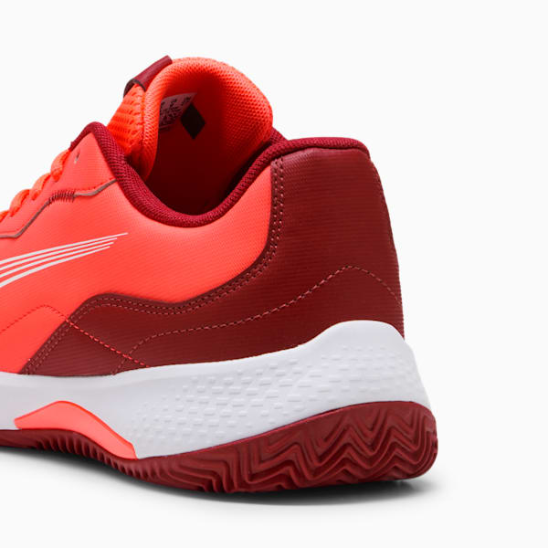 NOVA Smash Padel Shoes, Glowing Red-Dark Crimson-PUMA White, large-ZAF