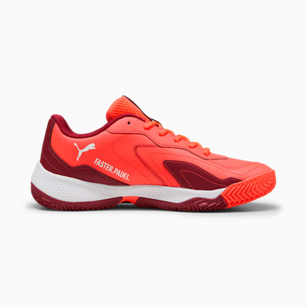 NOVA Smash Padel Shoes, Glowing Red-Dark Crimson-PUMA White, large-ZAF
