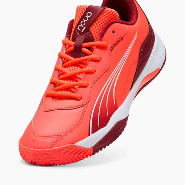 NOVA Smash Padel Shoes, Glowing Red-Dark Crimson-PUMA White, large-MEX