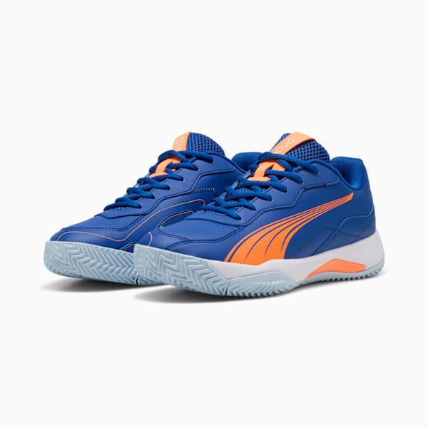 NOVA Smash Padel Shoes, Vivid Blue-PUMA White-Heat Fire, large-ZAF