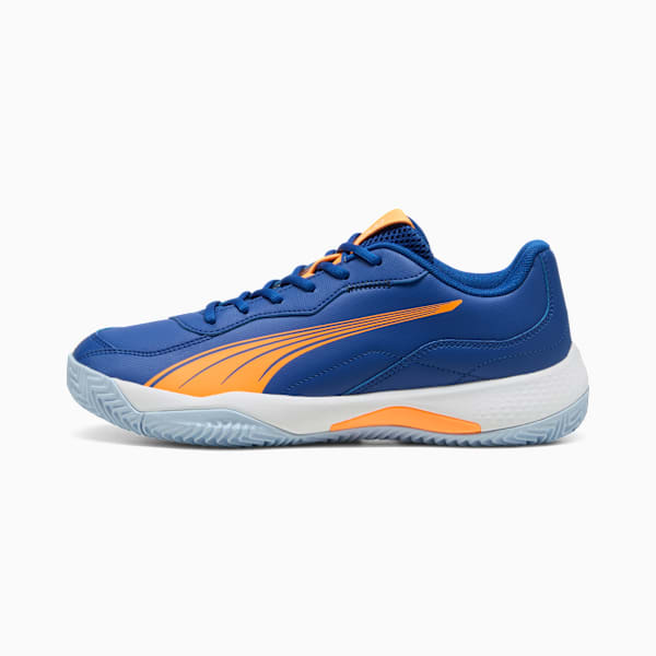 NOVA Smash Padel Shoes, Vivid Blue-PUMA White-Heat Fire, large-ZAF