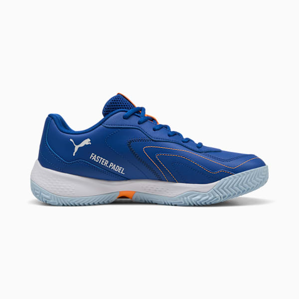 NOVA Smash Padel Shoes, Vivid Blue-PUMA White-Heat Fire, large-ZAF