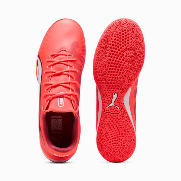 KING MATCH Tacos de Fútbol Sala Unisex, Glowing Red-PUMA White-Red Fire, large-MEX