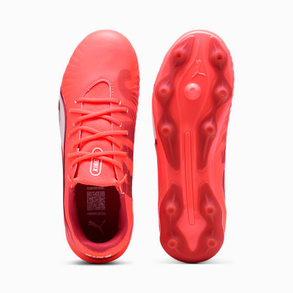KING MATCH FG/AG Football Boots Youth, Glowing Red-PUMA White-Red Fire, large-ZAF