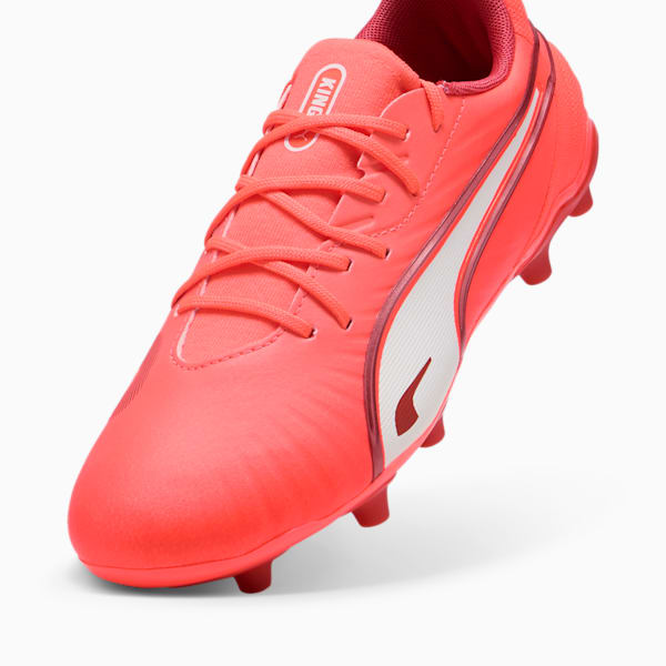 Tacos de fútbol KING MATCH FG/AG Jóvenes, Glowing Red-PUMA White-Red Fire, large-MEX