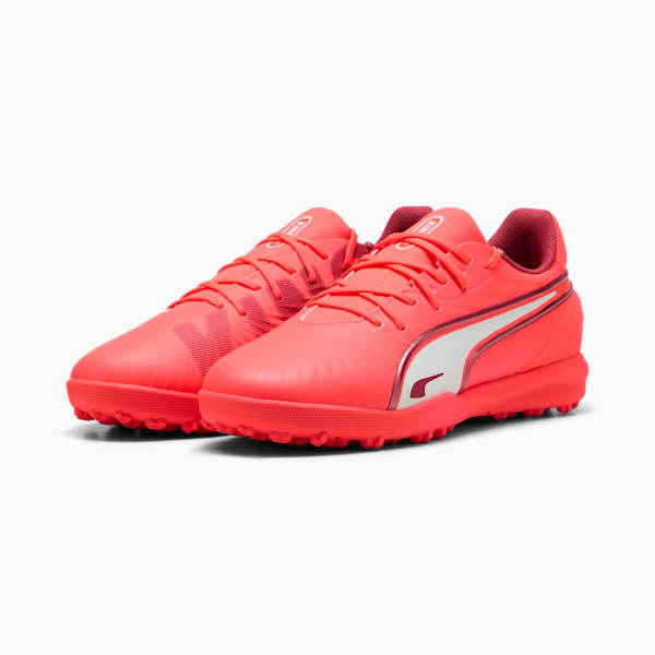 KING MATCH TT Football Boots Youth, Glowing Red-PUMA White-Red Fire, large-MEX