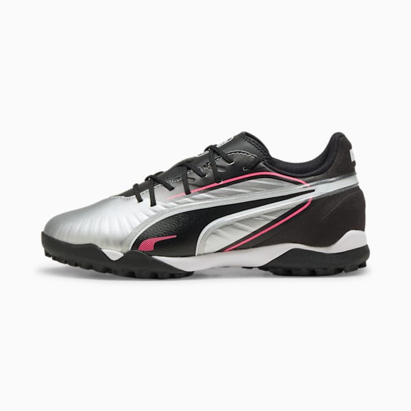 Tacos de fútbol KING MATCH TT Mid para jóvenes, PUMA Silver-PUMA Black-Sun Struck-PUMA White, large-MEX