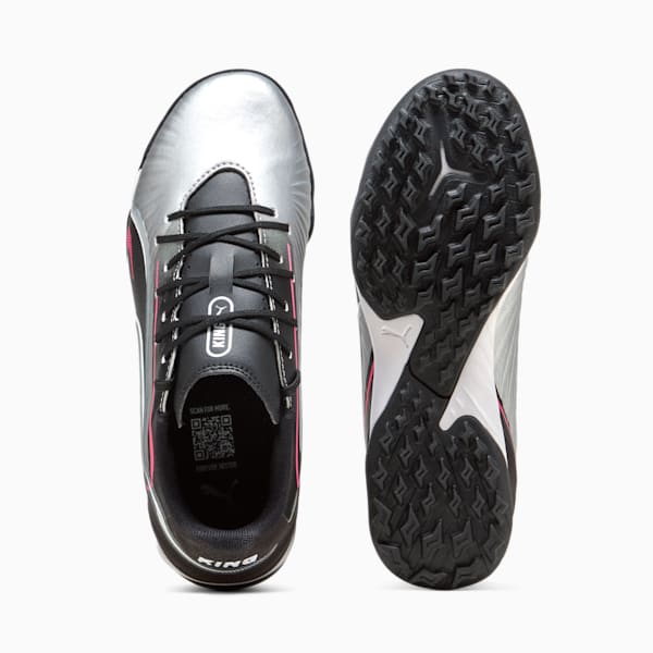 Tacos de fútbol KING MATCH TT Mid para jóvenes, PUMA Silver-PUMA Black-Sun Struck-PUMA White, large-MEX