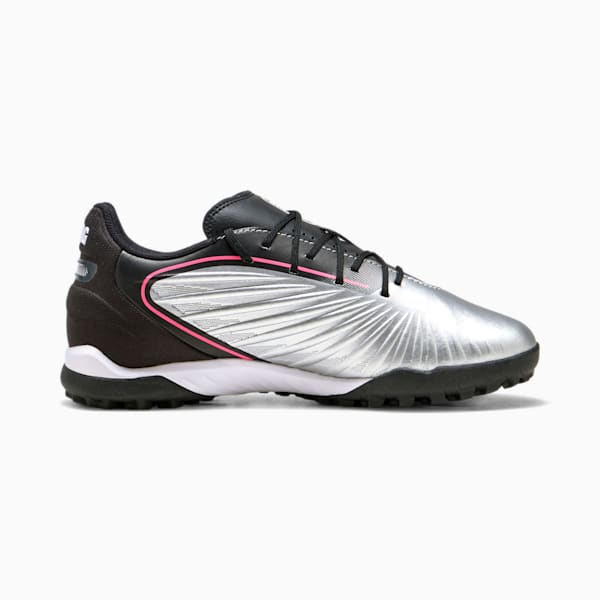 Tacos de fútbol KING MATCH TT Mid para jóvenes, PUMA Silver-PUMA Black-Sun Struck-PUMA White, large-MEX