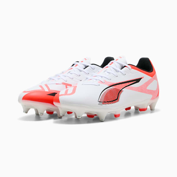 ULTRA 5 PLAY MxSG Football Boots Unisex, PUMA White-PUMA Black-Glowing Red, large-ZAF