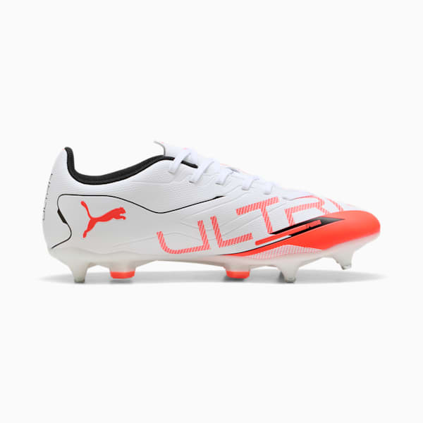 ULTRA 5 PLAY MxSG Football Boots Unisex, PUMA White-PUMA Black-Glowing Red, large-ZAF