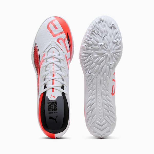 ULTRA 5 PLAY TT Football Boots, PUMA White-PUMA Black-Glowing Red, large-ZAF